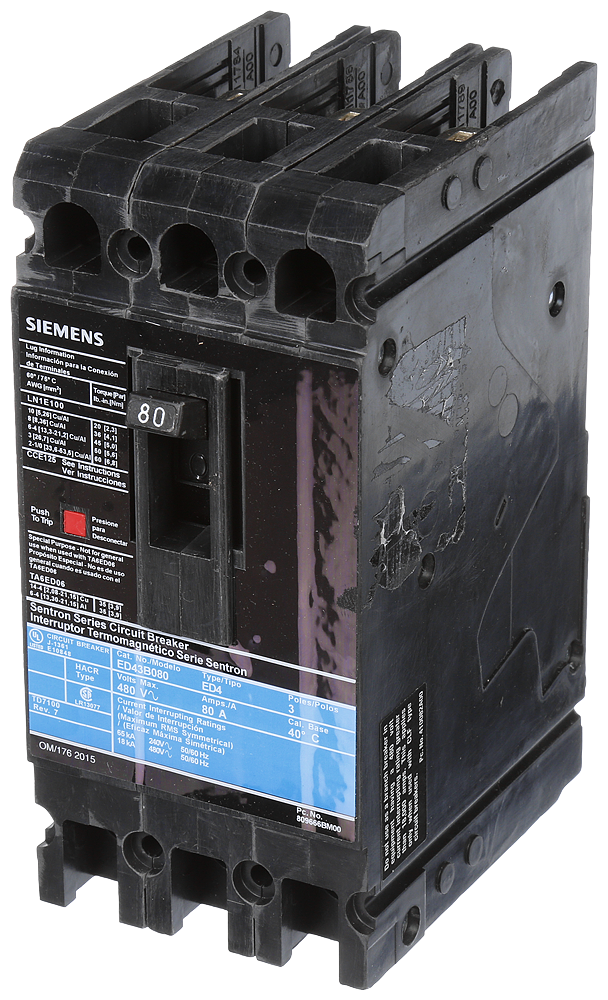 BRKR ED4 3P 480V 80A LUG