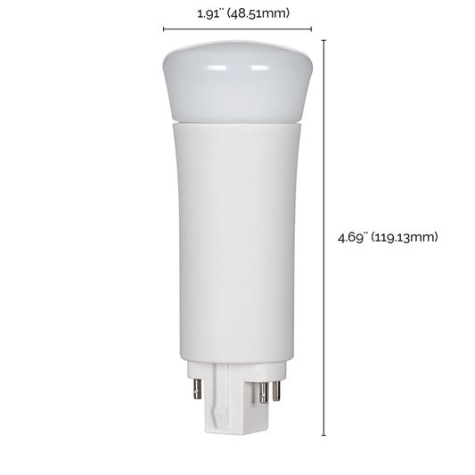 9 Watt LED PL 4-Pin; 3500K; 1050 Lumens; G24q base; 50000 Average rated hours; 120 Deg. Beam Angle; Type A; Ballast dependent