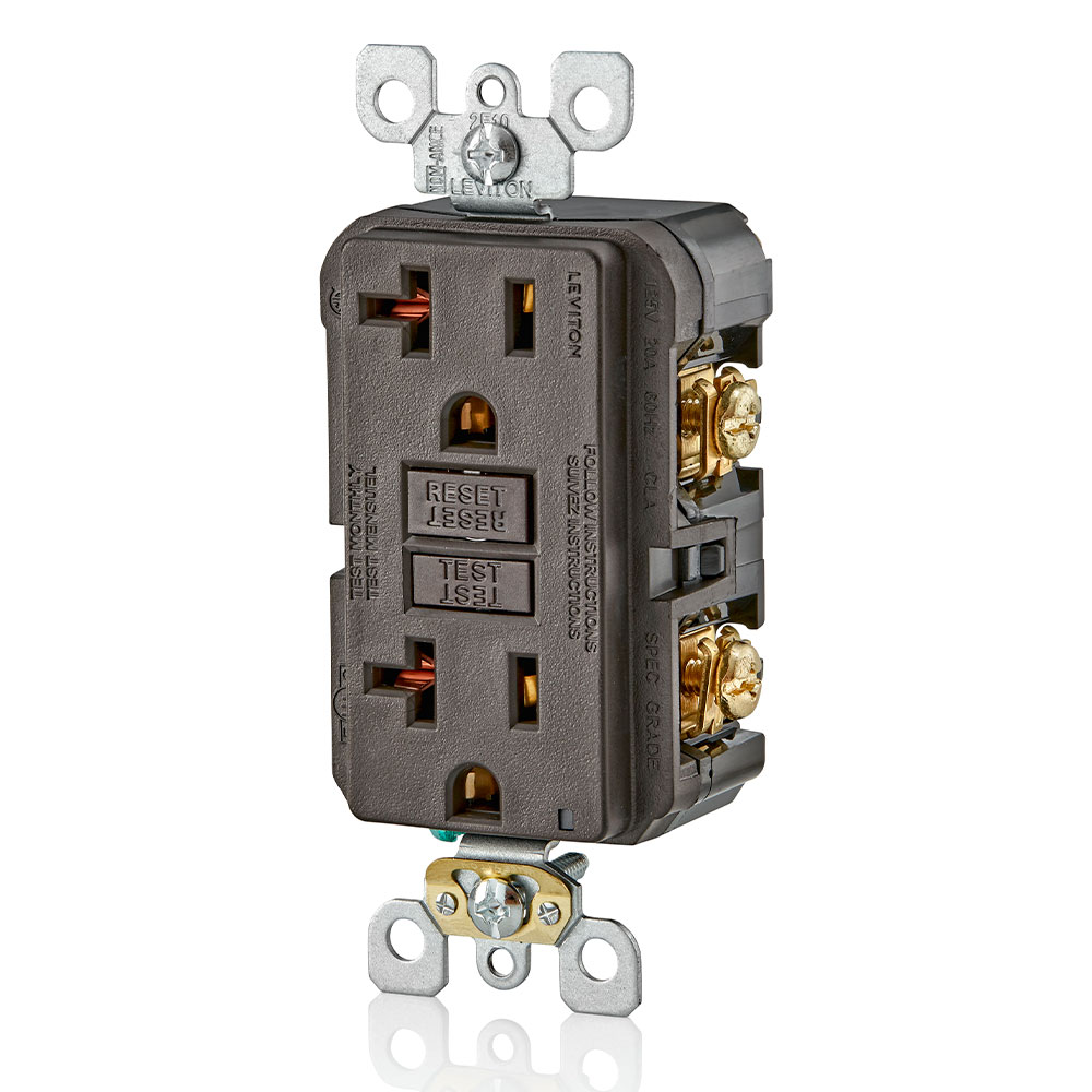 20 Amp, Self Test, Non Tamper-Resistant GFCI Outlet with LED Indicator Light