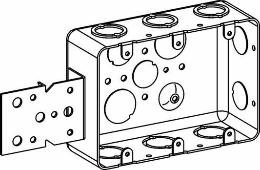 2-1/8" DEEP, 3-GANG DRAWN MULTIGANG HANDY BOX WITH B BRACKET