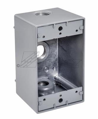1" 3 Hole Deep Single Gang Weatherproof Box