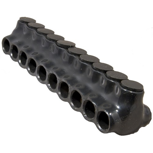 Black Insulated Multi-Cable Connector - Dual Entry 10 Ports 500 - 4