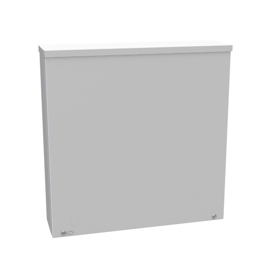 16x4X16 Screw Cover Type 3R UL Listed Steel Knockouts ANSI 61 Gray Quad D Knockout For Lock Emboss Mounting Holes In Back