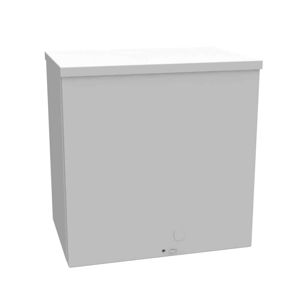 12x8x12 Screw Cover Type 3R UL Steel No KO ANSI 61 Gray Quad D KO For Lock  Holes In Back