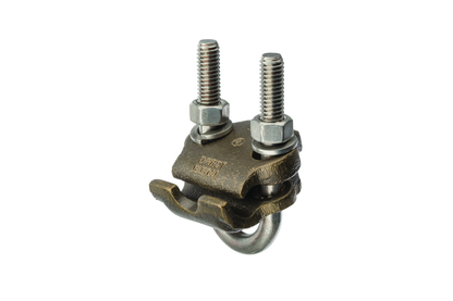 Bronze U-Bolt Clamp, 1/2″-3/4″ Pipe, 7/8″-1″ Rod, 250-2/0 AWG