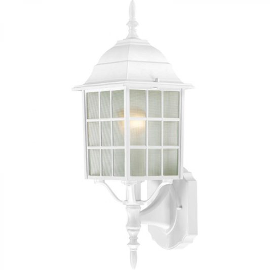 Adams - 1 Light 18" Wall Lantern with Frosted Glass - White Finish