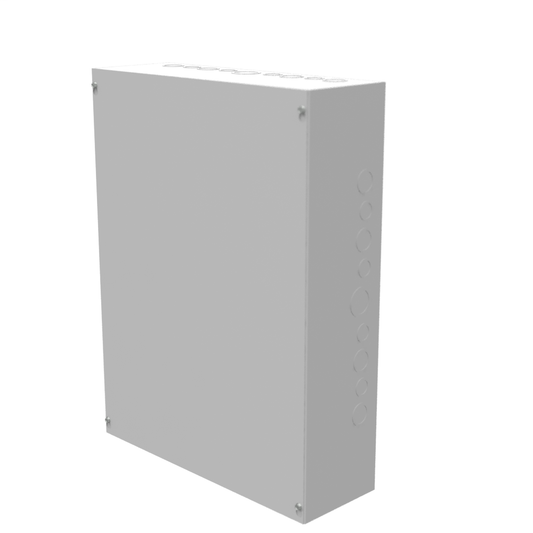 24X6x18 Screw Cover Type 1 UL Listed Steel Knockouts ANSI 61 Gray Cover With Teardrop Slots Mounting Holes In Back