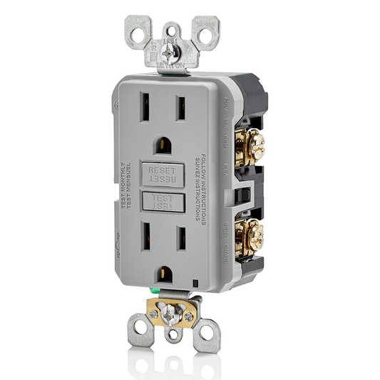 15 Amp, Self Test, Non Tamper-Resistant GFCI Outlet with LED Indicator Light