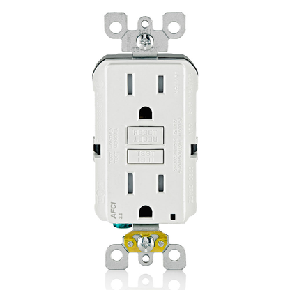 15 Amp, Self Test, Tamper-Resistant AFCI Outlet with LED Indicator Light