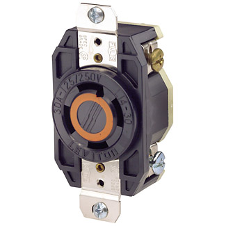 30 Amp, 125/250 Volt, Flush Mount Locking Receptacle, Industrial Grade