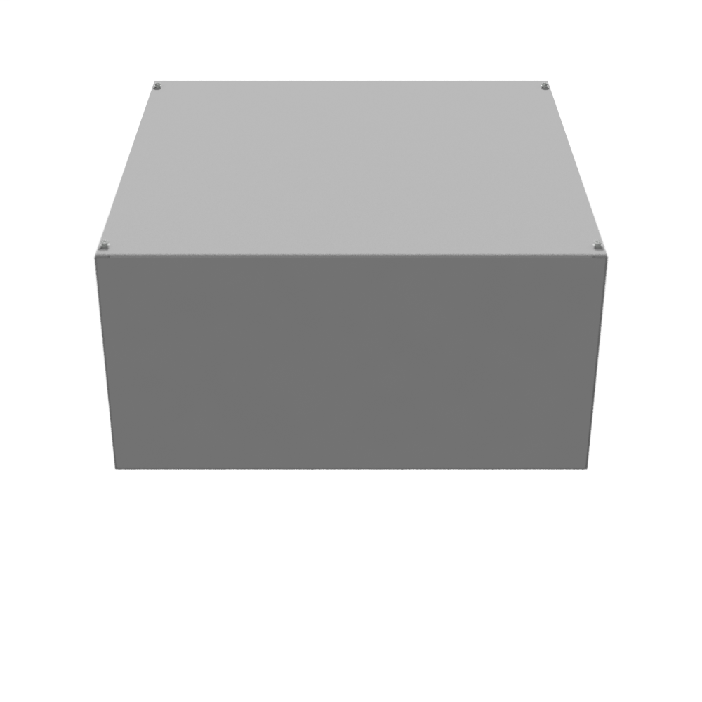 24X12x24 Screw Cover Type 1 UL Steel No KO Gray Cover w/Teardrop Slots Holes In Back