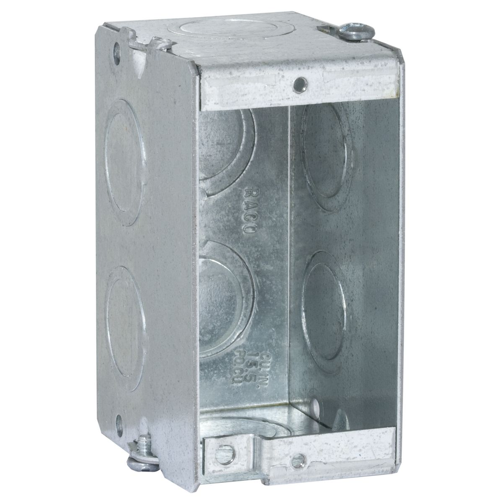 1-Gang Masonry Box, Gangable, 2-1/2 in. Deep, Eight TKO's