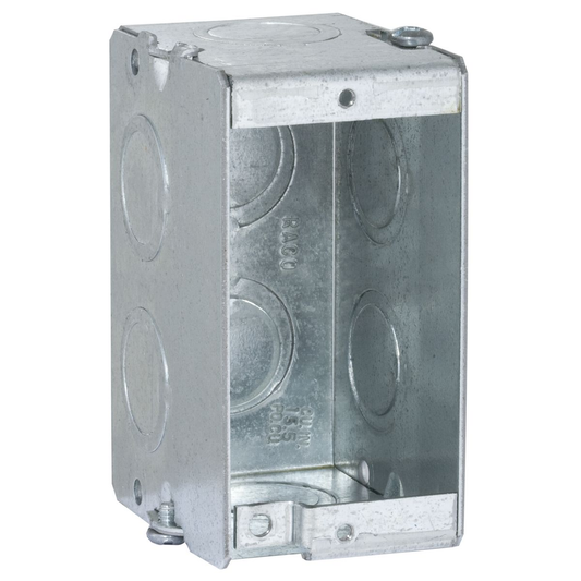 1-Gang Masonry Box, Gangable, 2-1/2 in. Deep, Eight TKO's