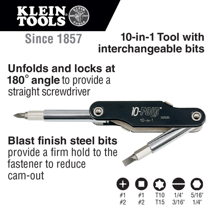 10-in-1 10 Fold Screwdriver / Nut Driver