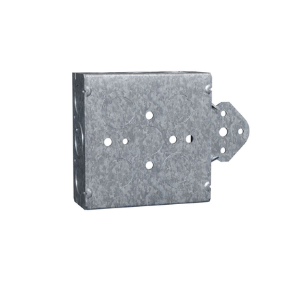 4 in. Square Box, Welded, 1-1/2 in. Deep with Nine 1/2 in. KO's and Five TKO's, Flush, B Bracket