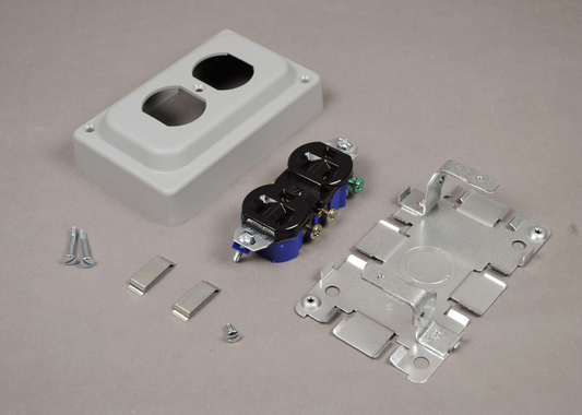 1500/2600 Series Overfloor Raceway Grounding Duplex Receptacle 15A-125V NEMA 5-15R and Cover