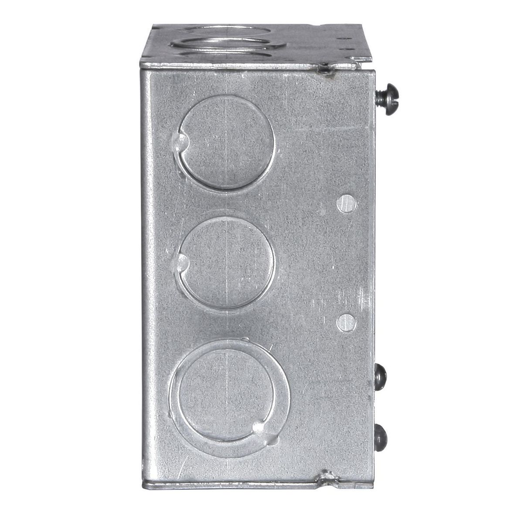 4 in. Square Extension Ring, Welded, 2-1/8 in. Deep, Six 1/2 and Six 3/4 in. KO's