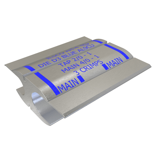 Aluminum Compression Tap, Main Range 4/0-1, Tap Range 2/0-1, Tin Plated, UL