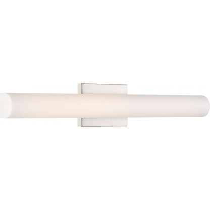 Bend - 25" LED Vanity with White Acrylic - Brushed Nickel Finish