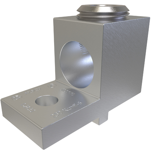 Aluminum Anti-Turn Mechanical Lug, Conductor Range 250-6, 1 Conductor, 1/4in Bolt Size, Tin Plated, UL, CSA