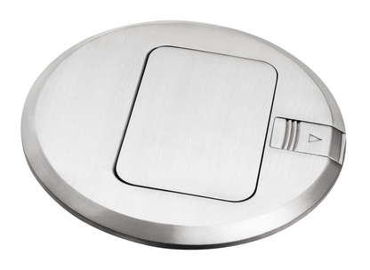 Brass Pop up receptacle cover. Decorator style 15amp receptacle. metallic nickel.
