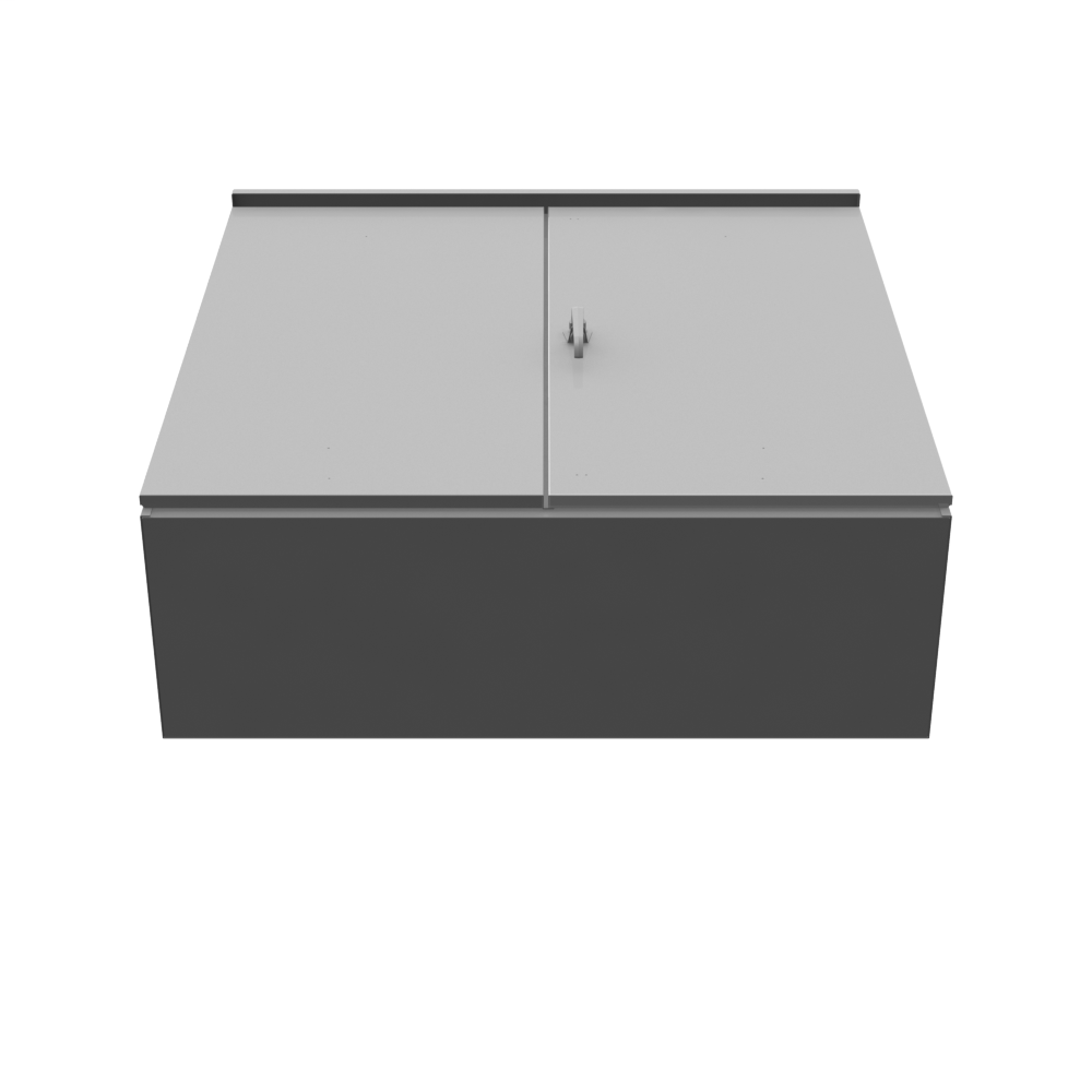 48x16x48 Hinge Cover Type 3R Steel No Knockouts ANSI 61 Gray Double Doors Padlocking 3 Point Handle Back Panel Weld Studs Drip Shield No Center Post