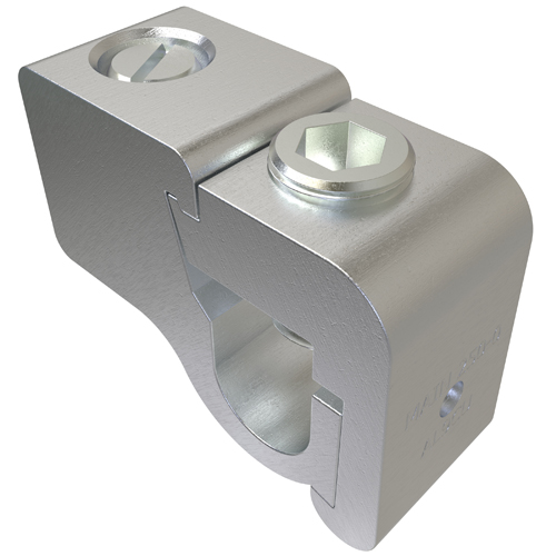 Aluminum T Tap Connector, Dual Rated, Main Conductor Range 250-1/0, Tap Range 1/0-12 AL, 1/0-14 CU, Tin Plated, UL, CSA
