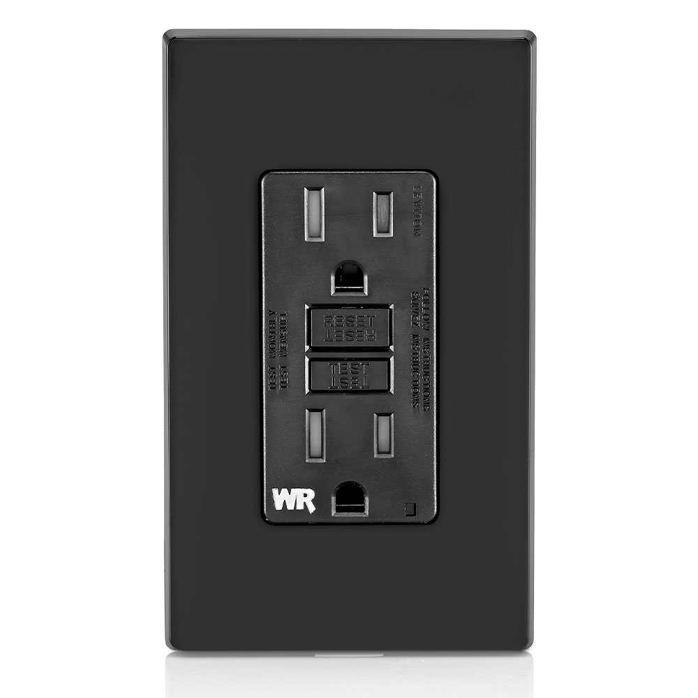 15 Amp GFCI Weather-Resistant Outlet, Self Test, Tamper-Resistant with LED Indicator Light