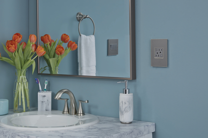 adorne® Brushed Stainless 1-Gang Screwless Wall Plate