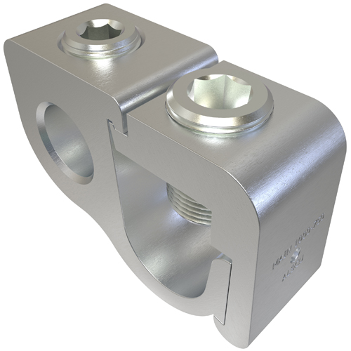 Aluminum Parallel Tap Connector, Dual Rated, Main Conductor Range 1000-750, Tap Range 500-2, Tin Plated, UL, CSA