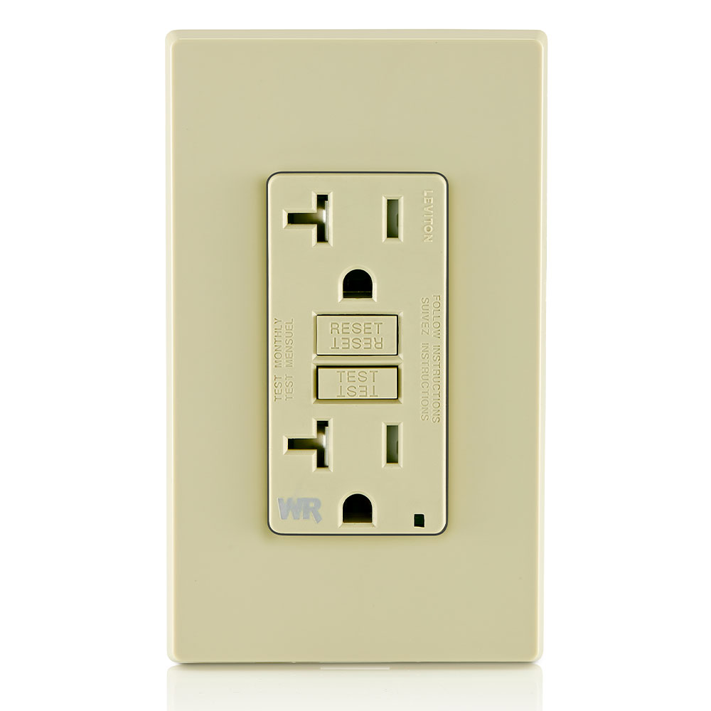 20 Amp GFCI Weather-Resistant Outlet, Self Test, Tamper-Resistant with LED Indicator Light