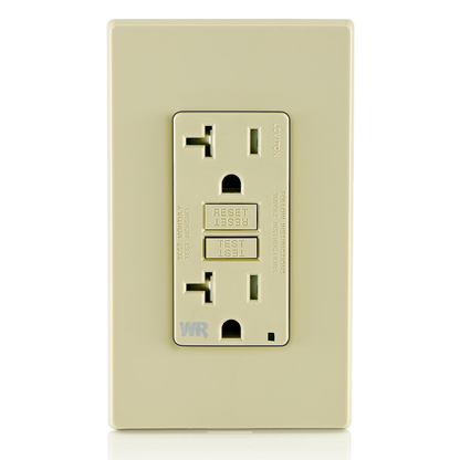 20 Amp GFCI Weather-Resistant Outlet, Self Test, Tamper-Resistant with LED Indicator Light