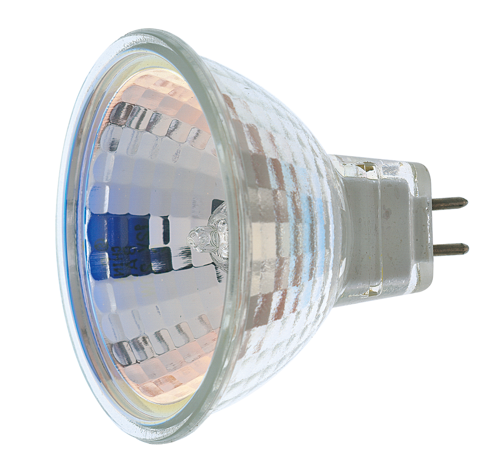 65 Watt; Halogen; MR16; FPB; 2000 Average rated hours; Miniature 2 Pin Round base; 12 Volt