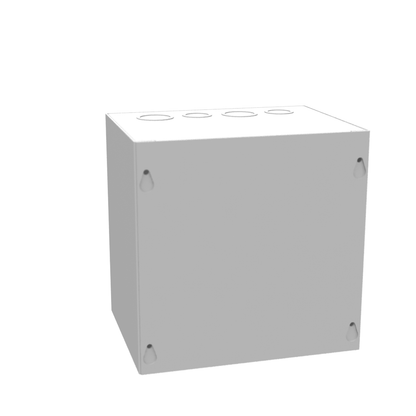 8x6x8 Screw Cover Type 1 UL Steel KOs Gray Cover w/Teardrop Slots Holes In Back