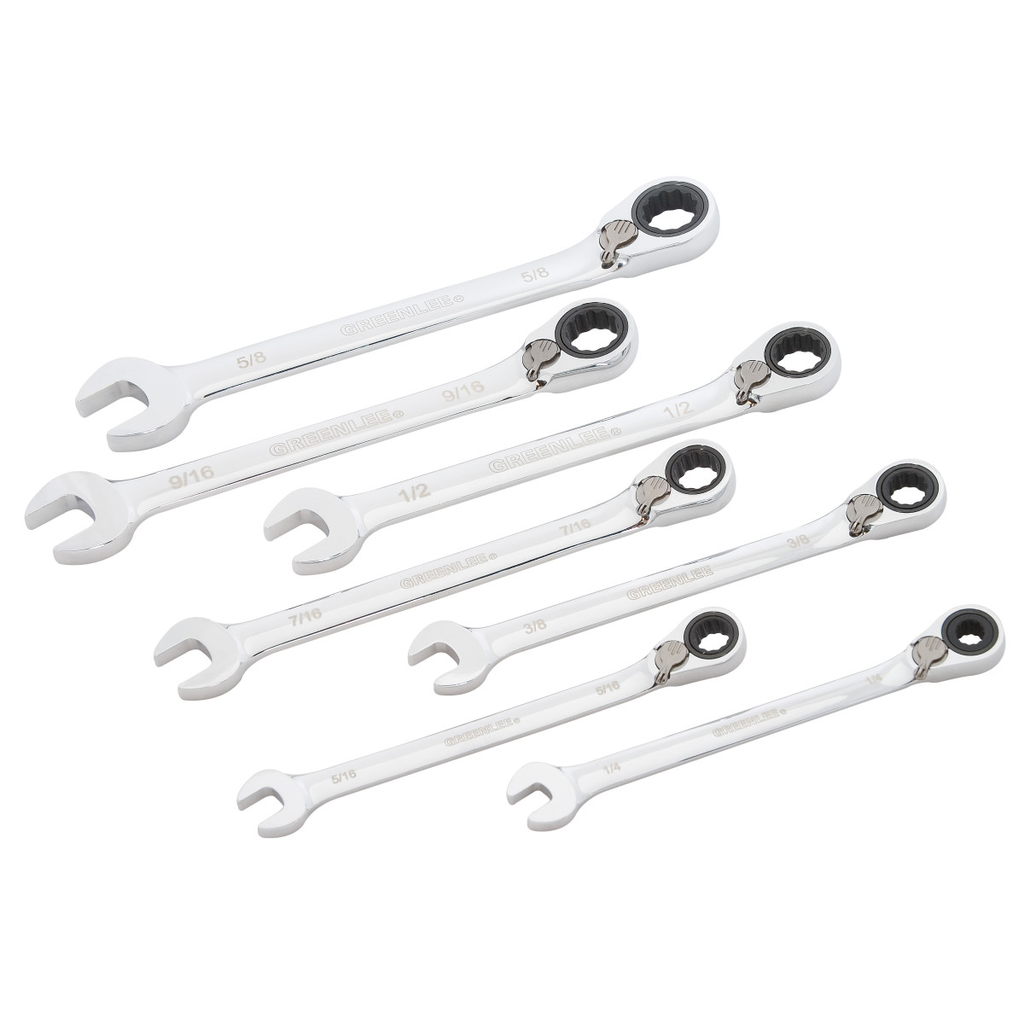 7-Piece Combination Ratcheting Wrench Set - Standard