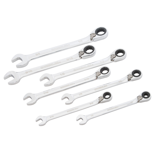 7-Piece Combination Ratcheting Wrench Set - Standard