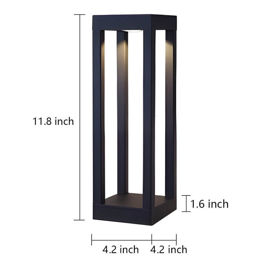 [Open-Box] Black Aluminum Garden LED 7W 4-Beam Landscape Bollard Lights
