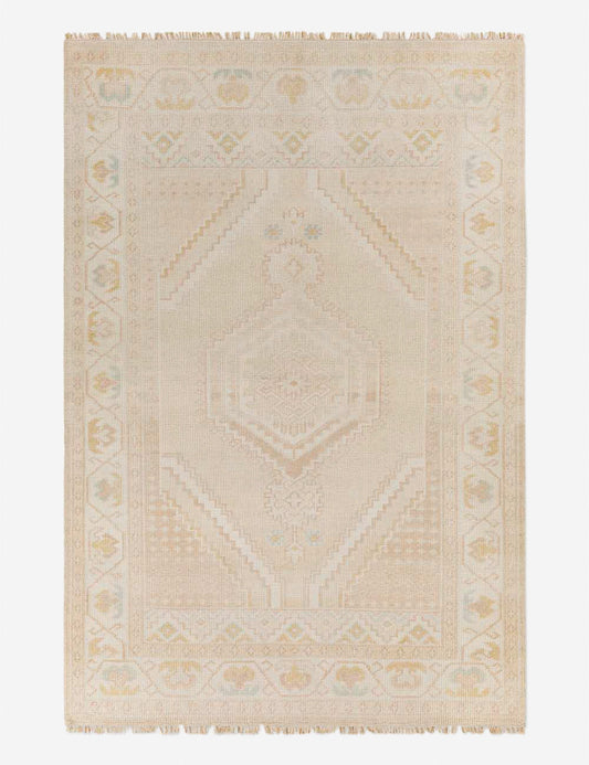 Lotus Hand-Knotted Wool-Blend Rug