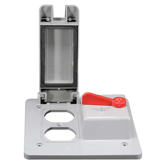 2-Gang Weatherproof Duplex & Toggle Switch Cover