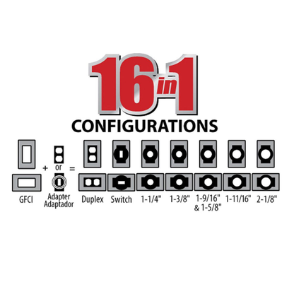 1-Gang Weatherproof In-Use Cover, Horizontal/Vertical, 16-in-1, 2-3/4 in. Deep, Clear