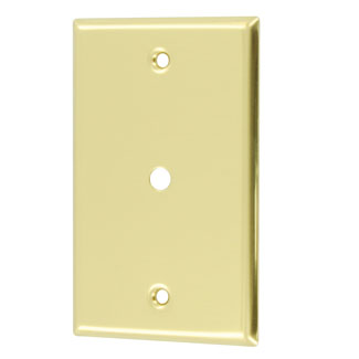 1-Gang Telephone/Cable Wallplate, Standard Size, Brass