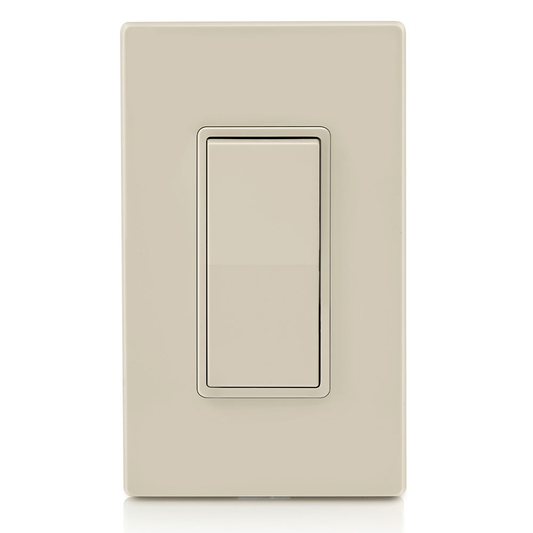 15 Amp Decora Rocker 3-Way Switch, Grounding, Light Almond