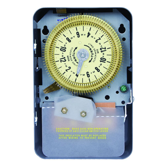 24-Hour Mechanical Time Switch, 208-277 VAC, 60Hz, SPDT, Indoor Metal Enclosure, 15 Minute Interval