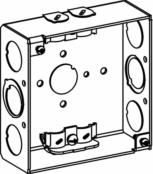 1-1/2" DEEP, 4" SQUARE (4S) BOX WELDED WITH NM CLAMPS