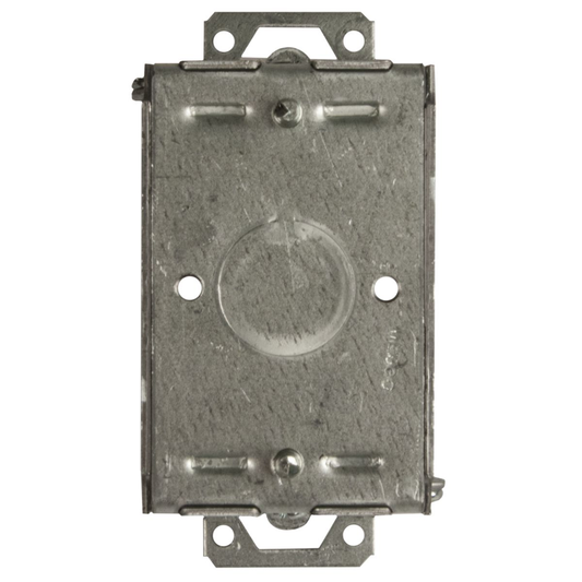 3 in. x 2 in. Switch Box, Gangable, 2-1/2 in. Deep One 1/2 in. KO & AC/MC/Flex Clamps, Plaster Ears