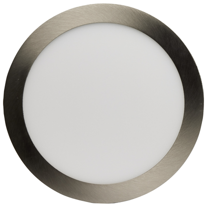 16 watt; 9" Flush Mount LED Fixture; 3000K; Brushed Nickel finish; 120/277 volts