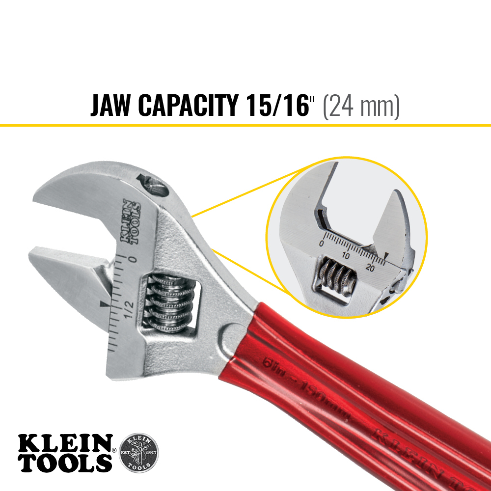 Adjustable Wrench Extra Capacity, 6-1/2-Inch
