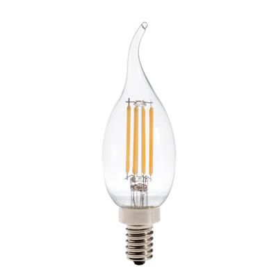 90CRI Antique Filament Style Lamp, Flame Tip, E12 Base, 3000K