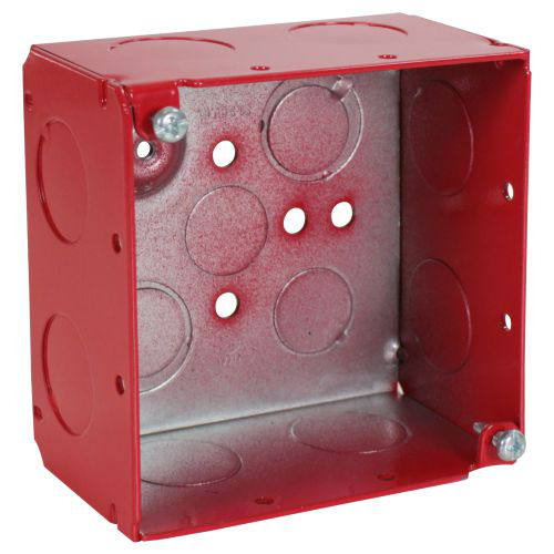 2-1/8" DEEP, 4" SQUARE (4S) FIRE ALARM DEEP BOX WELDED WITH 3/4" KO