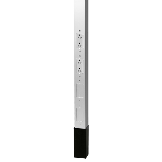 Aluminum Service Poles, 10' 2" Height, 2)Decorator Duplex, White